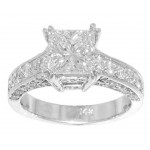 3.40 CT. TW Princess Cut Diamond Engagement Ring